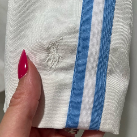 RALPH LAUREN women’s white Blue pinstripe Tennis shorts Preppy Golf Coastal - Picture 6 of 13